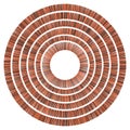 Geometric circle element. Circular red stonework, masonry stone, rock circles. Abstract top view well