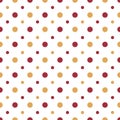 Geometric circle seamless pattern vector isolated on white background. Abstract decorative red, and yellow circles. Royalty Free Stock Photo