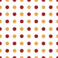 Geometric circle seamless pattern vector isolated on white background. Abstract decorative red, and yellow circles. Royalty Free Stock Photo