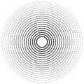 Geometric circle of squares, rectangles. angular spiral,vortex abstract geometry design element. concentric squares half tone Royalty Free Stock Photo