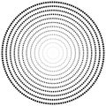 Geometric circle of squares, rectangles. angular spiral,vortex abstract geometry design element. concentric squares half tone