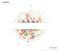 Geometric circle on white background with space to use text or h