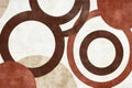 Geometric Circles Pattern in Brown and Beige with Retro Aesthetic Design