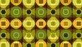 Geometric circles pattern design, retro and abstract background, Stock Photo, Generative AI Royalty Free Stock Photo