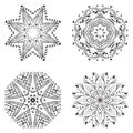 Geometric circular ornament set. Royalty Free Stock Photo