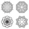 Geometric circular ornament set Royalty Free Stock Photo