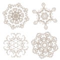 Geometric circular ornament set. Royalty Free Stock Photo