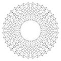 Geometric circular pattern. Abstract motif with radiating inters