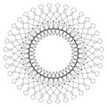 Geometric circular pattern. Abstract motif with radiating inters