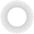 Geometric circular pattern. Abstract motif with radiating inters