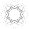 Geometric circular pattern. Abstract motif with radiating inters