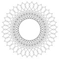 Geometric circular pattern. Abstract motif with radiating inters