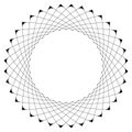 Geometric circular pattern. Abstract motif with radiating inters