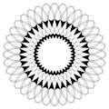 Geometric circular pattern. Abstract motif with radiating inters