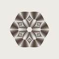 Geometric circular vector pattern. Strict complex geometrical ornament. Fashion graphic. Background design.