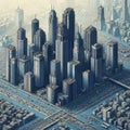 Geometric City A geometric shape based cityscape created using A