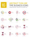 Geometric clock and time icon set Royalty Free Stock Photo