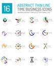 Geometric clock and time icon set Royalty Free Stock Photo