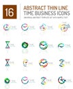 Geometric clock and time icon set Royalty Free Stock Photo