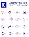 Geometric clock and time icon set Royalty Free Stock Photo