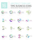 Geometric clock and time icon set Royalty Free Stock Photo