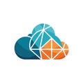 Geometric cloud logo design representing digital technology solutions and innovative data storage Royalty Free Stock Photo