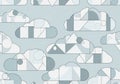 Geometric cloud pattern featuring abstract shapes and lines in varying shades of gray and blue on a Royalty Free Stock Photo