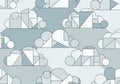 Geometric cloud pattern featuring repetitive designs composed of various geometric shapes including Royalty Free Stock Photo