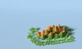 Geometric Coast Mountains and Sunset Background Panorama 3D render - Illustration