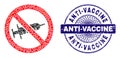 Distress Anti-Vaccine Seal and Geometric No Syringe Drugs Mosaic