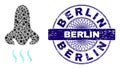 Grunge Berlin Seal and Geometric Snuff Mosaic