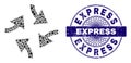 Textured Express Stamp Seal and Geometric Swirl Arrows Mosaic