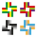 Geometric color blocks. Abstract square pattern. Bright bold shapes. Vector modern mosaic. Royalty Free Stock Photo
