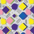 Geometric color figures memphis style background