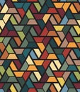 Seamless abstract geometric pattern. Multicolored triangles and hexagons on a black background. Vector illustration. Royalty Free Stock Photo