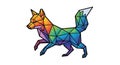 Geometric colorful fox on a white background for contemporary design Royalty Free Stock Photo