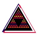 Geometric colorful triangle frame, digital image pyramid sign il