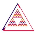 Geometric colorful triangle frame, digital image pyramid sign il