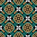 Geometric colorful vector seamless pattern. Abstract ornamental elegant background. Greek style ethnic tribal repeat backdrop. Royalty Free Stock Photo