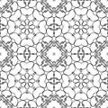 Geometric coloring page. Seamless pattern, relax ornament.