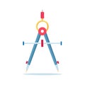 Geometric Compass Tool for Drawing Circles and Measuring Distances Royalty Free Stock Photo