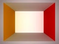 Geometric composition colored room
