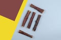 Geometric composition with Dried natural healthy treats for dogs