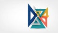 Geometric composition featuring a cluster of interlocking triangles in vario Royalty Free Stock Photo