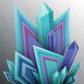 Geometric composition featuring crystal like structures with sharp angular Royalty Free Stock Photo