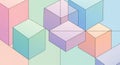 Geometric composition featuring multiple three-dimensional cubes arranged in a grid- Royalty Free Stock Photo