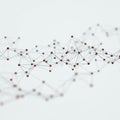 Geometric composition of interconnected nodes and lines creating a 3D wireframe Royalty Free Stock Photo