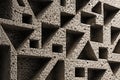 Geometric concrete breezeblock wall texture with triangular pattern Royalty Free Stock Photo