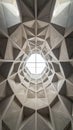 Geometric Concrete Dome Looking Up to Light Royalty Free Stock Photo