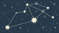 Geometric Constellation Star Map, vector design Generative AI Royalty Free Stock Photo